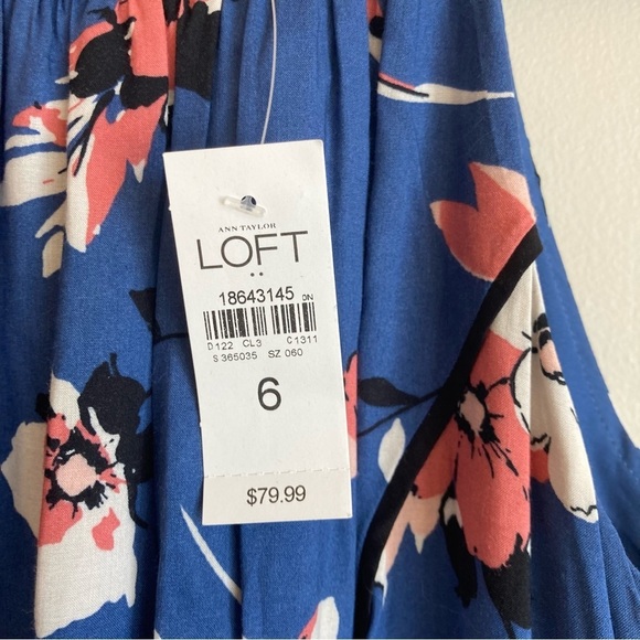 MWT Loft Halter Fit Flare Floral Dress 6 - Picture 2 of 12